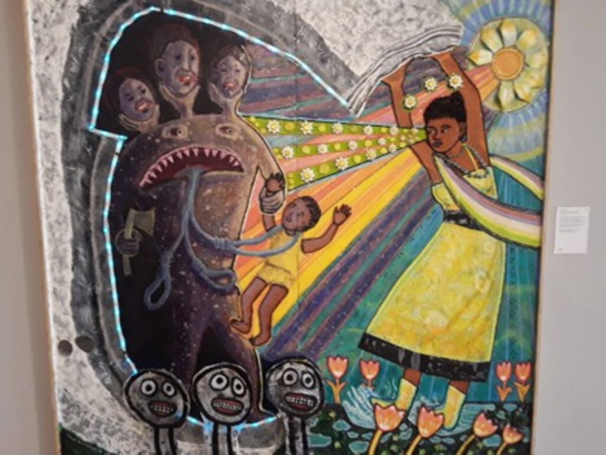 Painting of Ida B. Wells at Lucy Burns Museum highlighting social justice themes